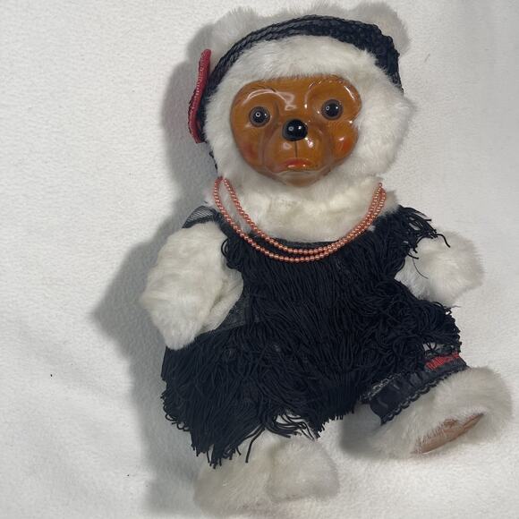 Raikes Other - ROBERT RAIKES Applause White Bear with Black Flapper Dress & Headband 1986
